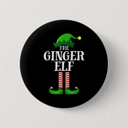 Ginger Elf Matching Family Group Christmas Party P Button (Vorderseite)