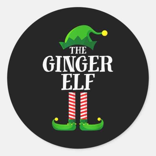 Ginger Elf Matching Family Group Christmas Party P Runder Aufkleber (Vorderseite)