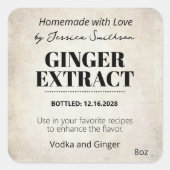 Ginger Extract Modern Label Sticker ZEX_001h (Vorderseite)