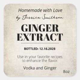 Ginger Extract Modern Label Sticker ZEX_001h