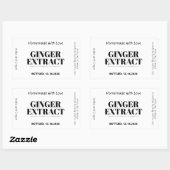 Ginger Extract Modern Label Sticker ZEX_001h (Blatt)