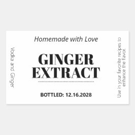 Ginger Extract Modern Label Sticker ZEX_001h