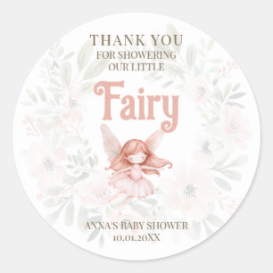 Ginger Fairy Baby Shower Vielen Dank Runder Aufkleber