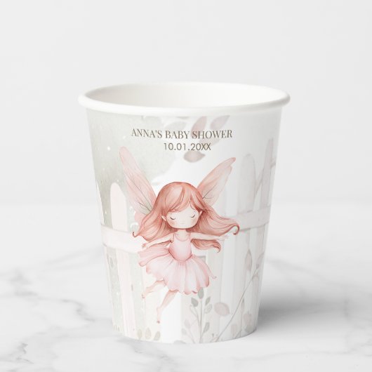 Ginger Fairy Girl Baby Shower Pappbecher (Vorderseite)