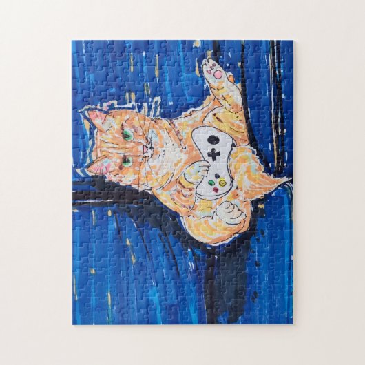 Ginger Gamer Cat Puzzle (Vertikal)