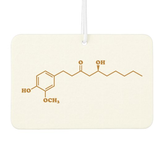 Ginger Gingerol Molecule Chemische Formel Autolufterfrischer (Vorderseite)