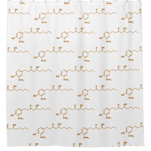 Ginger Gingerol Molecule Chemische Formel Duschvorhang (Vorderseite)