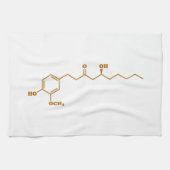 Ginger Gingerol Molecule Chemische Formel Geschirrtuch (Horizontal)