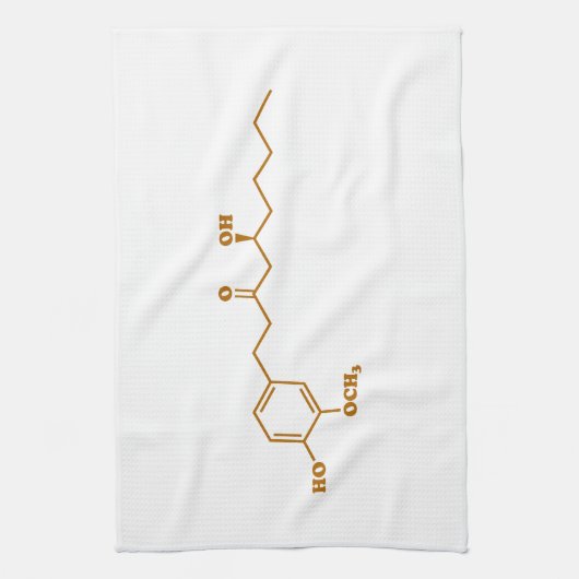 Ginger Gingerol Molecule Chemische Formel Geschirrtuch (Vertikal)