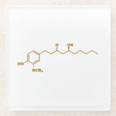 Ginger Gingerol Molecule Chemische Formel Glasuntersetzer (Vorderseite)