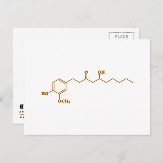 Ginger Gingerol Molecule Chemische Formel Postkarte (Vorne/Hinten)