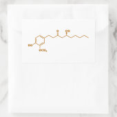Ginger Gingerol Molecule Chemische Formel Rechteckiger Aufkleber (Tasche)