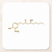Ginger Gingerol Molecule Chemische Formel Rechteckiger Pappuntersetzer (Vorderseite)