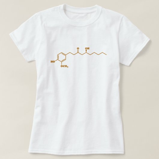 Ginger Gingerol Molecule Chemische Formel T-Shirt (Design vorne)