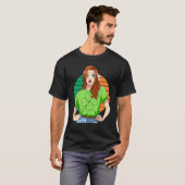Ginger Girl Leprechaun St Patricks Day T-Shirt (Vorne ganz)
