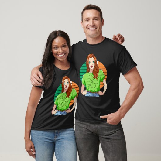 Ginger Girl Leprechaun St Patricks Day T-Shirt (Unisex)