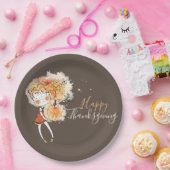 Ginger Girl mit Pumpkin-Erntedank Pappteller (Party)