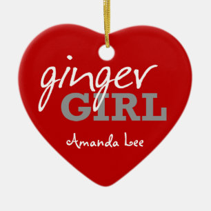 Ginger Girl Redhead Freckles Keramikornament