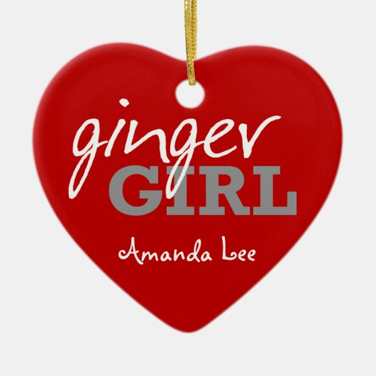 Ginger Girl Redhead Freckles Keramikornament (Vorne)