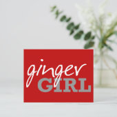 Ginger Girl Redhead Freckles Postkarte (Stehend Vorderseite)