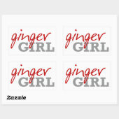 Ginger Girl Redhead Freckles Rechteckiger Aufkleber (Blatt)