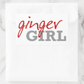 Ginger Girl Redhead Freckles Rechteckiger Aufkleber (Tasche)