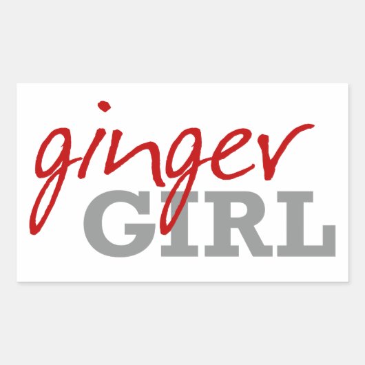 Ginger Girl Redhead Freckles Rechteckiger Aufkleber (Vorderseite)