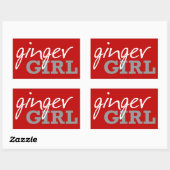 Ginger Girl Redhead Freckles Rechteckiger Aufkleber (Blatt)