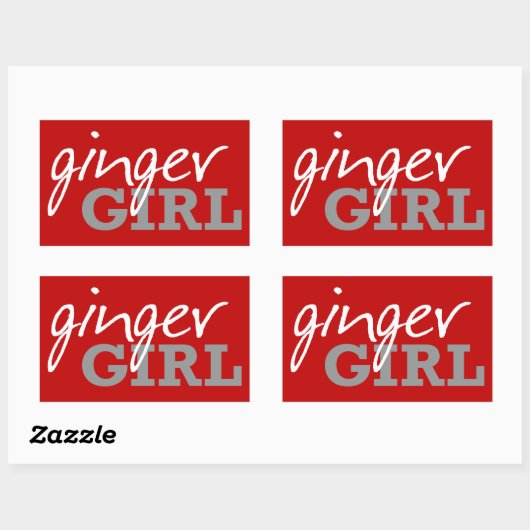 Ginger Girl Redhead Freckles Rechteckiger Aufkleber (Blatt)