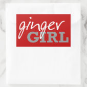 Ginger Girl Redhead Freckles Rechteckiger Aufkleber (Tasche)