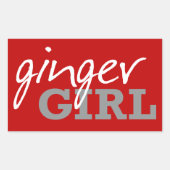 Ginger Girl Redhead Freckles Rechteckiger Aufkleber (Vorderseite)