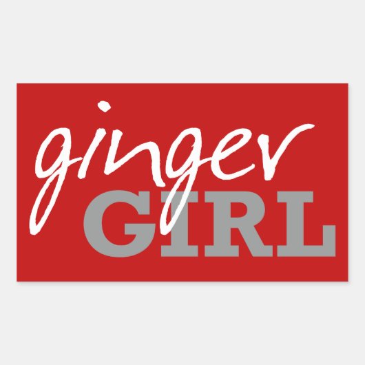 Ginger Girl Redhead Freckles Rechteckiger Aufkleber (Vorderseite)