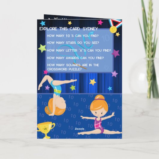 Ginger Girls Gymnastics Secret Nachricht Geburtsta Karte (Rückseite)