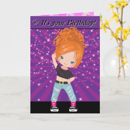 Ginger Girls Hip Hop Word Suche glücklich Geburtst Karte (Gelbe Blume)