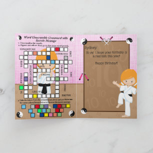Ginger Girls Karate Secret Message Happy Birthday Karte