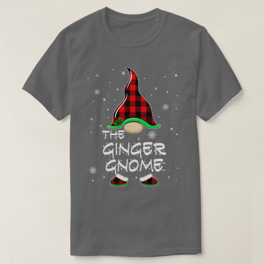 Ginger Gnome Buffalo Kariert Matching Family Chris T-Shirt (Design vorne)
