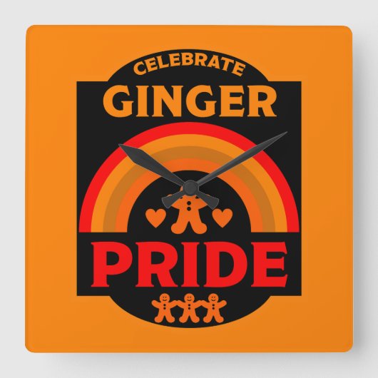 Ginger Haired Pride Quadratische Wanduhr (Vorderseite)