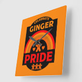 Ginger Haired Pride Quadratische Wanduhr (Winkel)