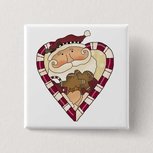 Ginger Heart Santa T - Shirt und Geschenke Button (Vorderseite)