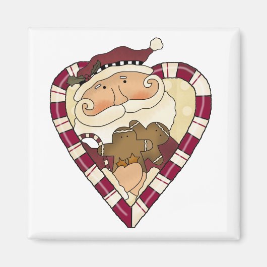 Ginger Heart Santa T - Shirt und Geschenke Magnet (Vorne)