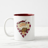 Ginger Heart Santa T - Shirt und Geschenke Zweifarbige Tasse (Links)
