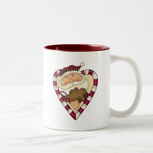 Ginger Heart Santa T - Shirt und Geschenke Zweifarbige Tasse (Rechts)