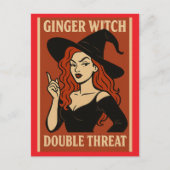 Ginger Hexe - Postkarte mit doppelter Bedrohung (Vorderseite)