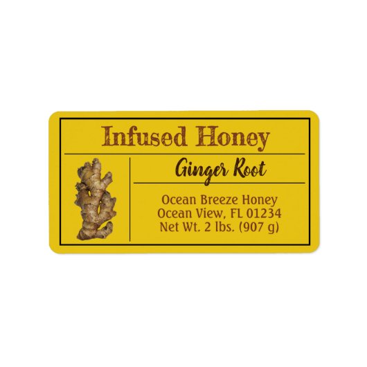 Ginger-Honey-Jar-Produkt Adressaufkleber (Vorne)