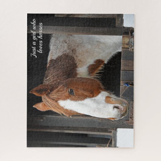 Ginger Horst on Farm Nur ein Mädchen, das Pferde L Puzzle (Vertikal)