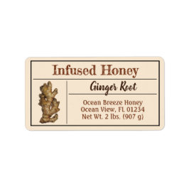 Ginger infused Honey Jar Goldenrod Produkt Adressaufkleber