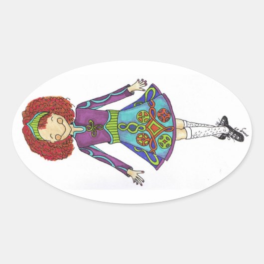 Ginger Irish Dancer Sticker (Vorderseite)