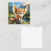 Ginger ist eine schöne Engelkatze mit Flügeln. Sie Quadratische Visitenkarte (Vorne/Hinten)