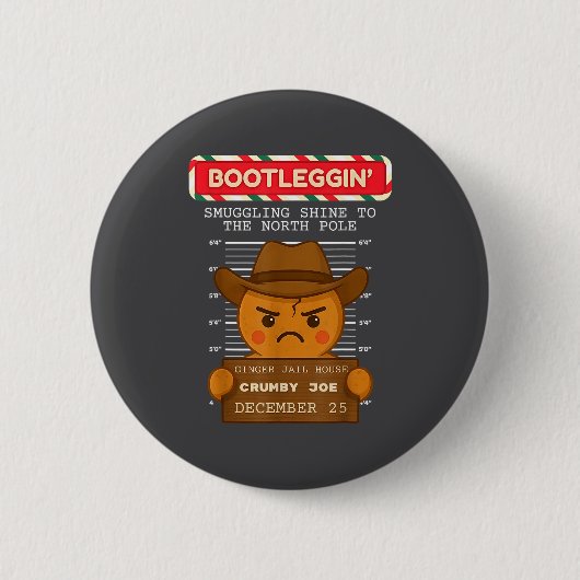 Ginger Jailhouse Christmas Humor Gingerbread Coupl Button (Vorderseite)