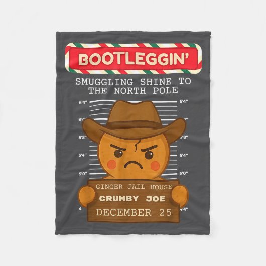 Ginger Jailhouse Christmas Humor Gingerbread Coupl Fleecedecke (Vorderseite)